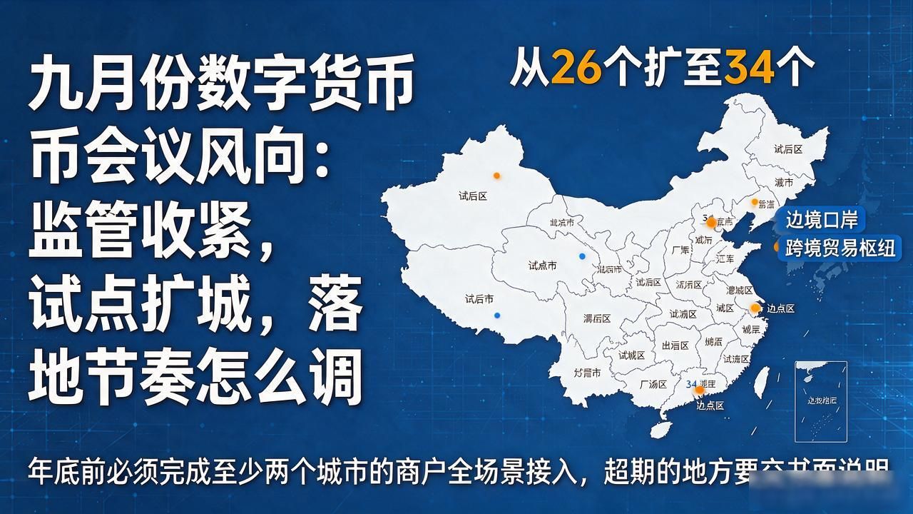 九月份数字货币会议风向:监管收紧,试点扩城,落地节奏怎么调