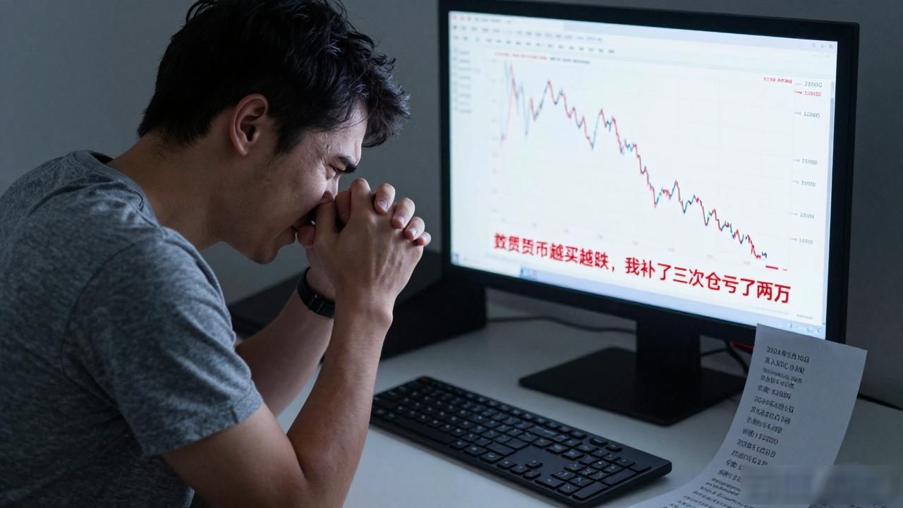 数字货币越买越跌，我补了三次仓亏了两万，说几句掏心窝子的话