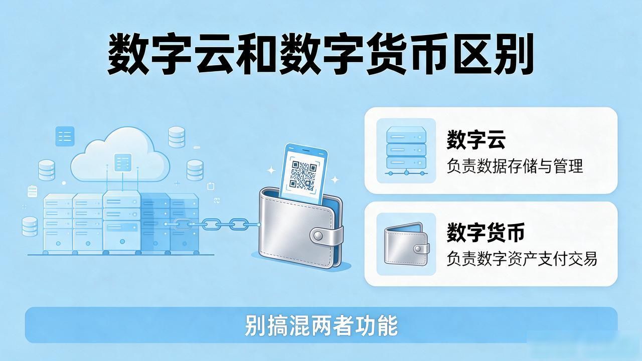 数字云和数字货币区别?一个管存储,一个管支付,别搞混了