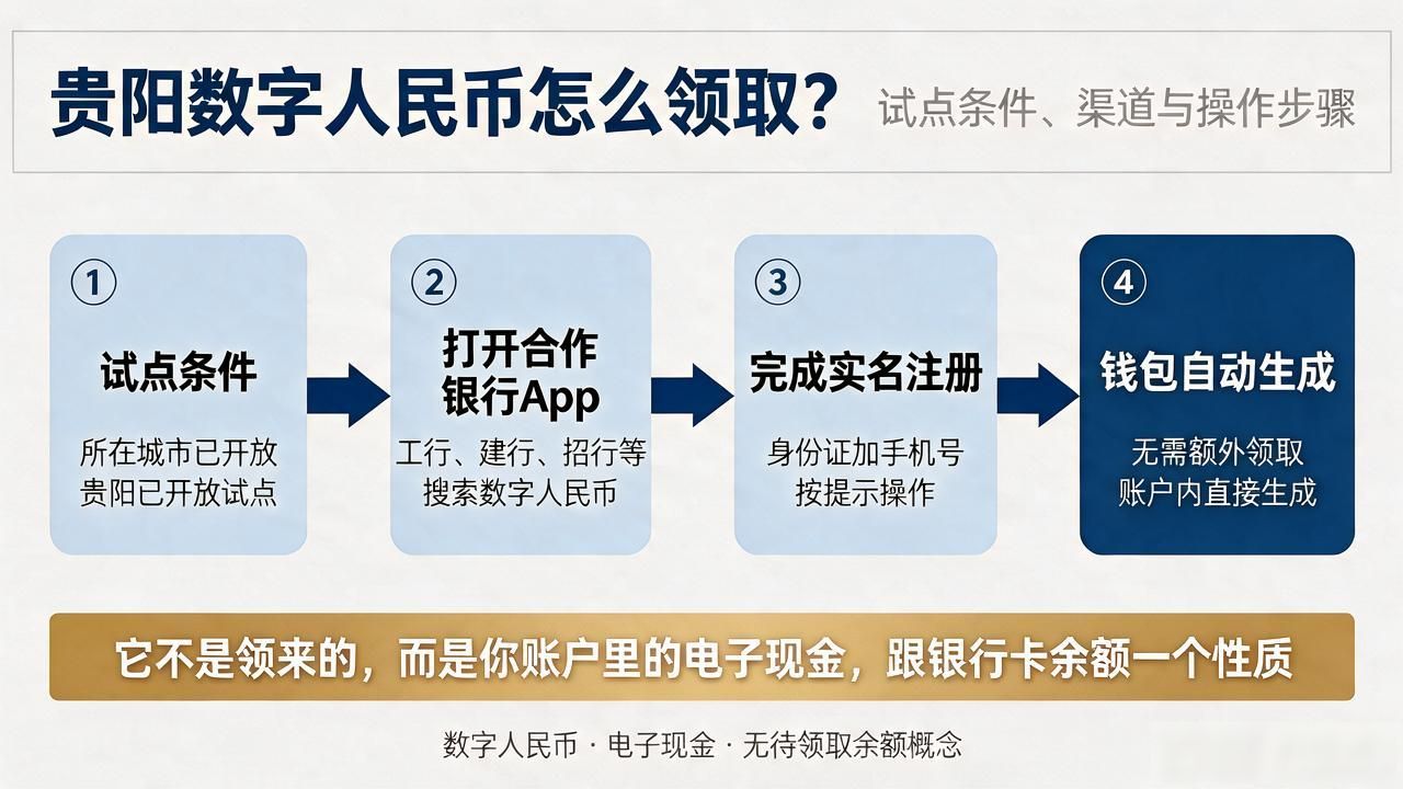 贵阳数字货币怎么领取？数字人民币试点条件、渠道与操作步骤