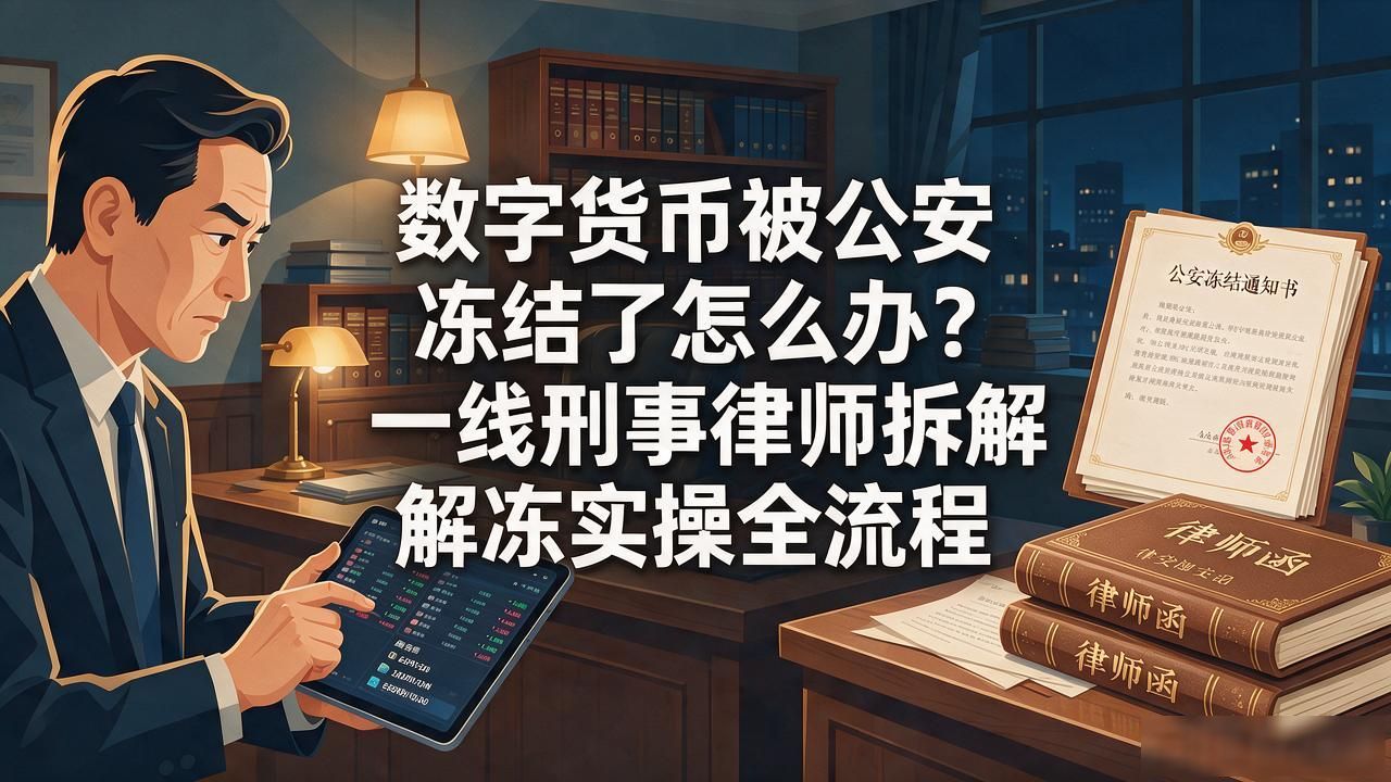 数字货币被公安冻结了怎么办？一线刑事律师拆解解冻实操全流程